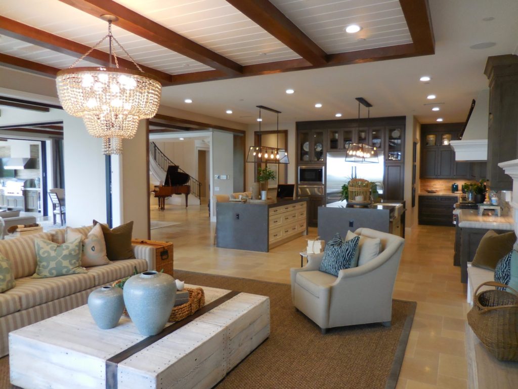 living room of a rustic rancher home