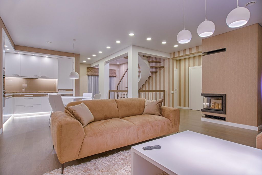 Photo of renovated basement suite with cream color