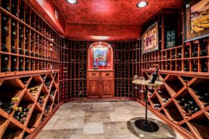 Wine Cellar With A Red Light