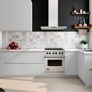 modern white kitchen with splash work